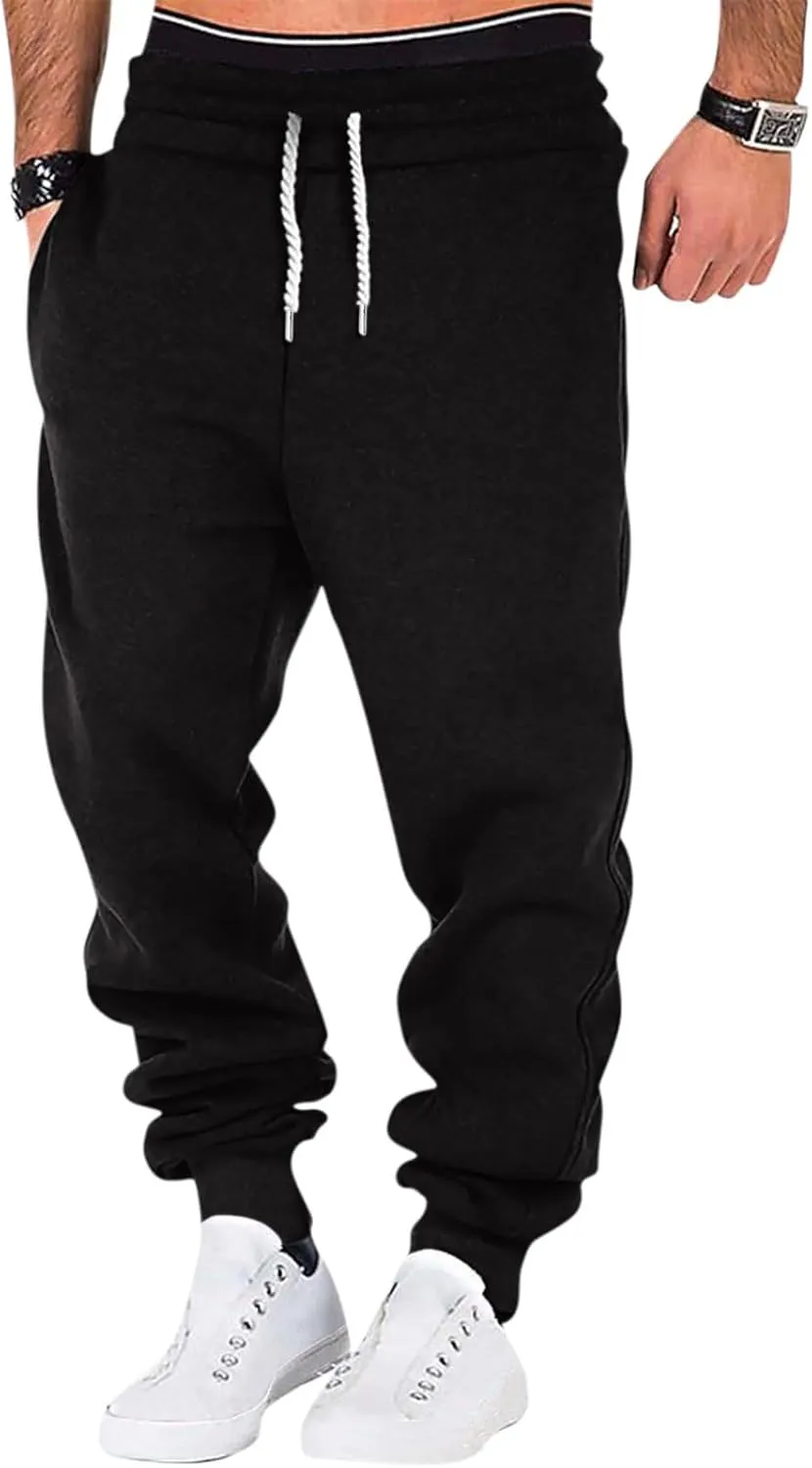 Fashion Mens Cargo Pants Men's Casual Cargo Pants Drawstring Hiking Pants Workout Tactical Joggers Sweatpants for Men