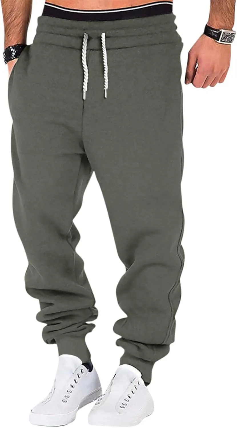 Fashion Mens Cargo Pants Men's Casual Cargo Pants Drawstring Hiking Pants Workout Tactical Joggers Sweatpants for Men