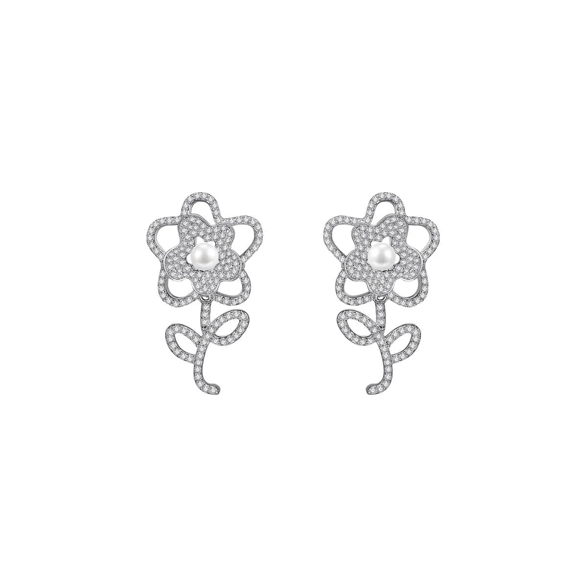 Flowerlace Silver Earrings
