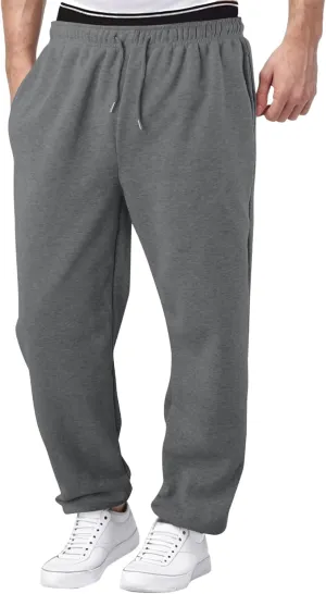 FZVYD Men's Sweatpants Athletic Lounge Pants Elastic Waist Drawstring Casual Joggers Relaxed Tapered Trousers with Pockets