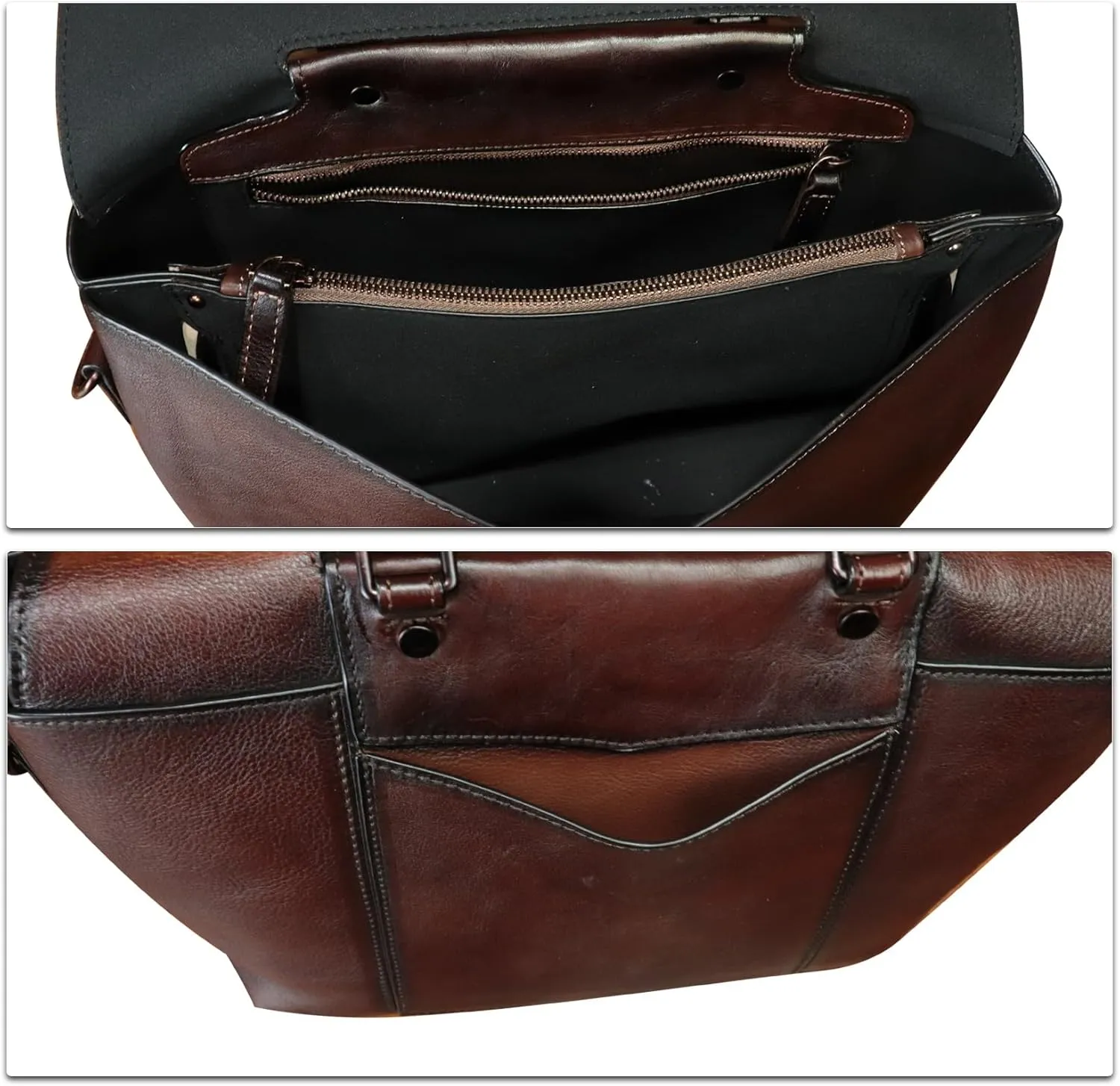 Genuine Leather Satchel for Women Hand Painted Handbag Top Handle Bags Handmade Purse Crossbody Tote Bag Purse