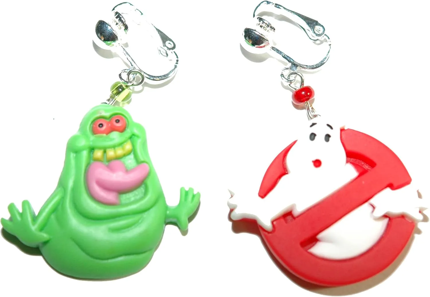 Ghost & Slimer Halloween Clip On Dangle Earrings (H009clip)