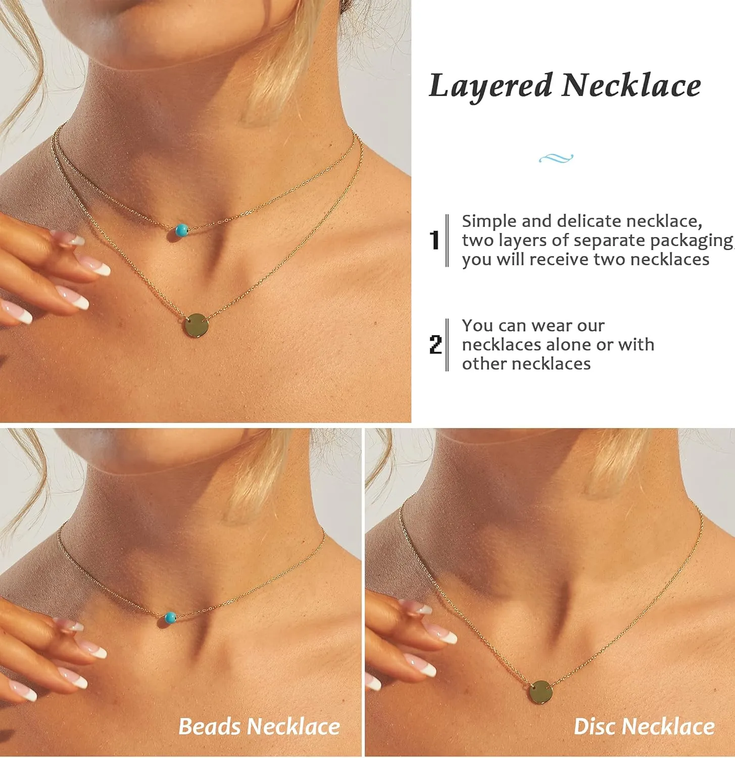 Giftall Dainty Necklaces for Women Layered Necklaces Gold Plated Coin Choker Necklace Women Jewelry