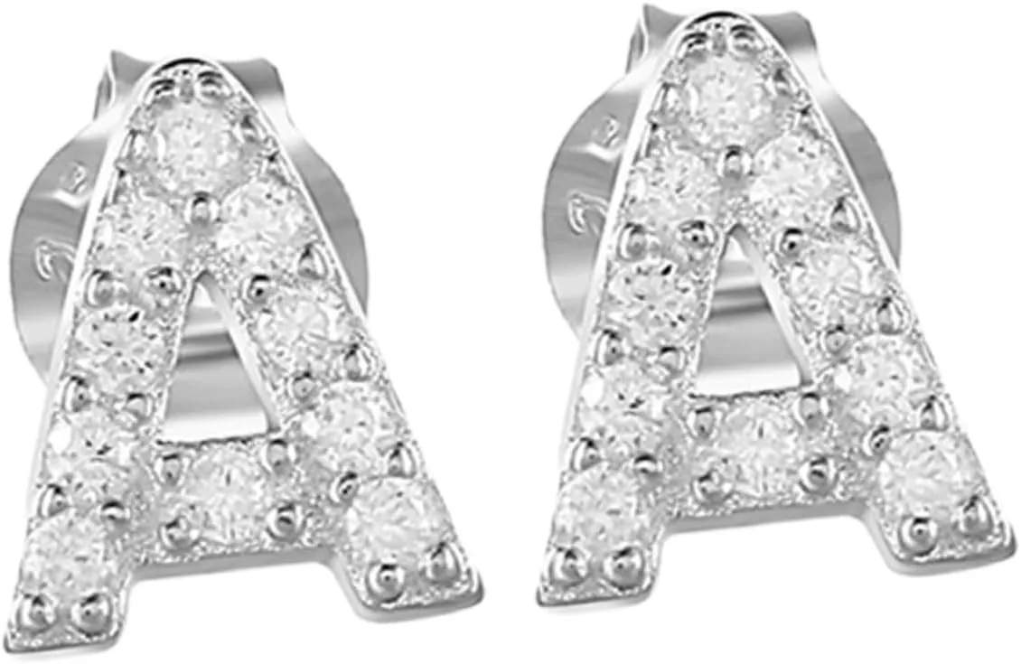 Gold Earring Studs for Women Letter a Diamond Studs Minimalist Fashion Ear Jewelry Metal Earrings