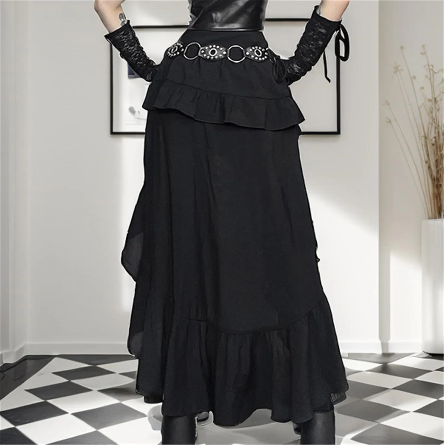 Gothic Skirts for Women Punk Rave Y2k Emo Fairy Grunge Goth Steampunk