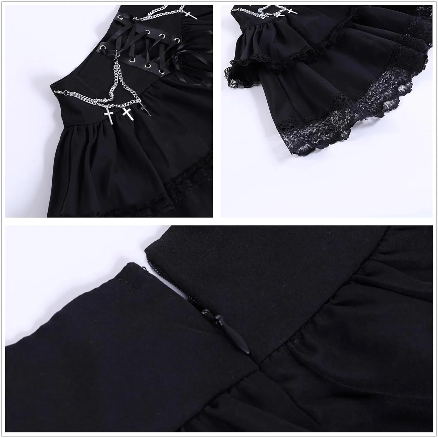 Gothic Skirts for Women Punk Rave Y2k Emo Fairy Grunge Goth Steampunk