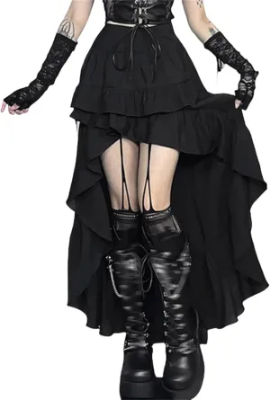 Gothic Skirts for Women Punk Rave Y2k Emo Fairy Grunge Goth Steampunk