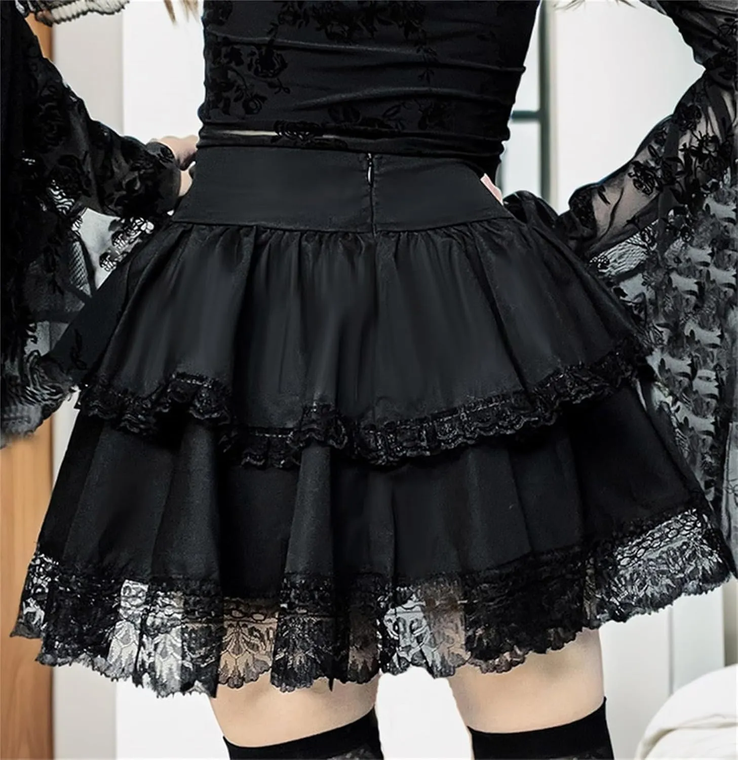 Gothic Skirts for Women Punk Rave Y2k Emo Fairy Grunge Goth Steampunk