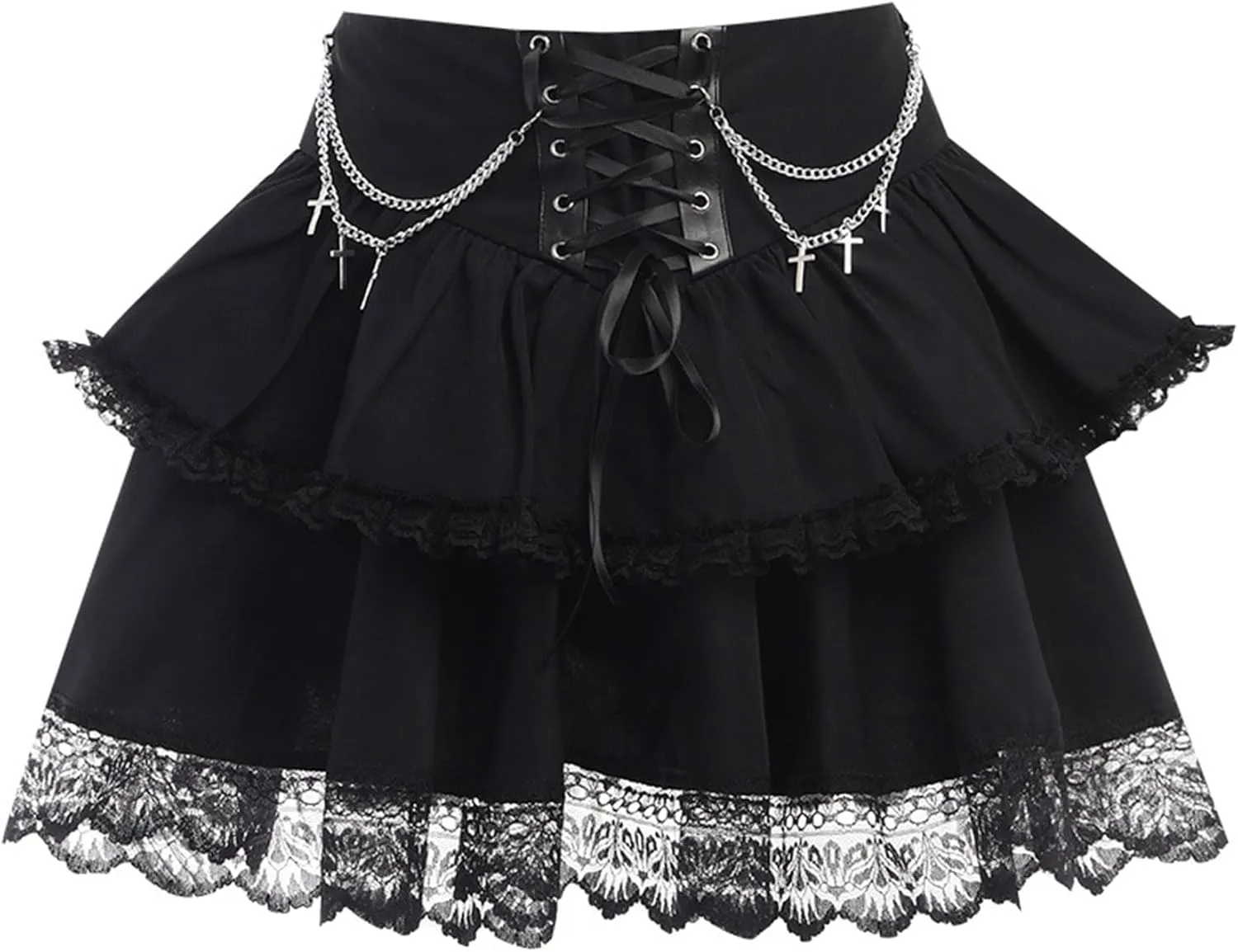 Gothic Skirts for Women Punk Rave Y2k Emo Fairy Grunge Goth Steampunk