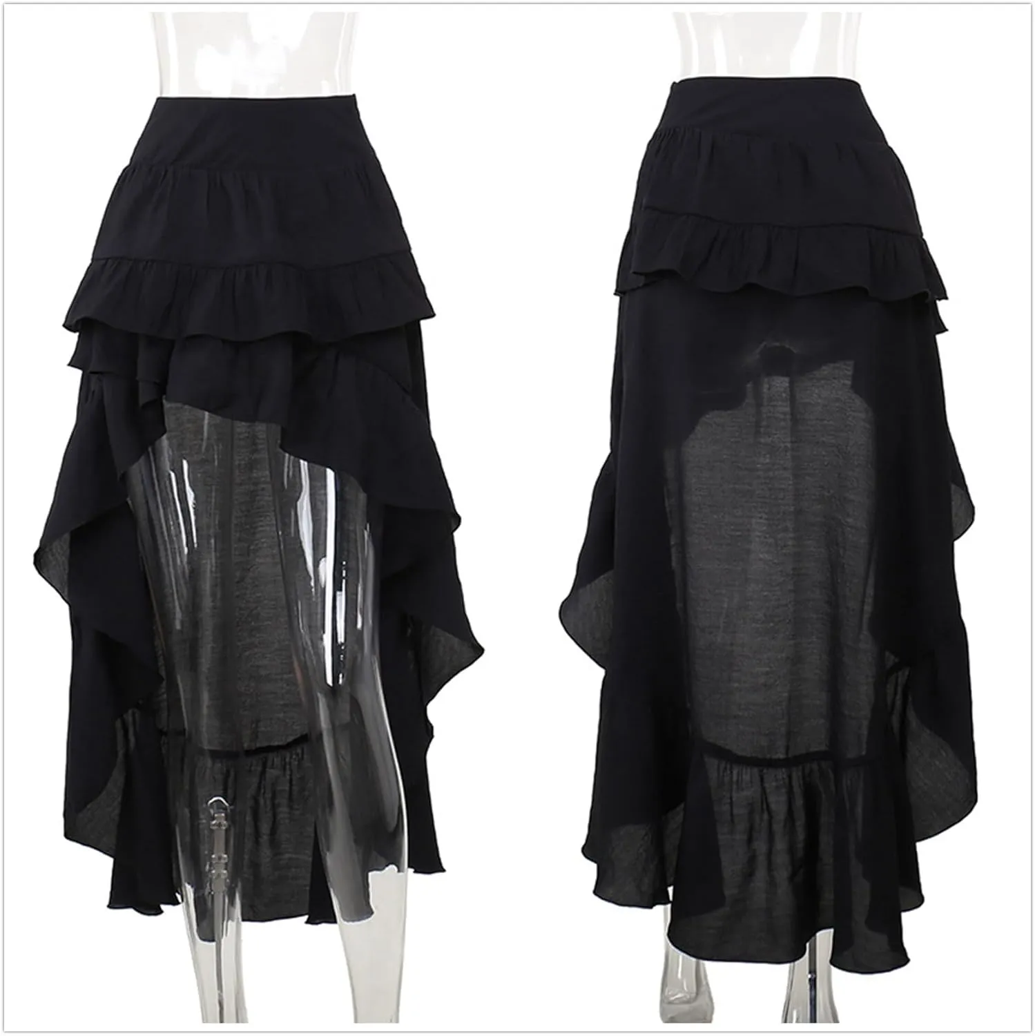 Gothic Skirts for Women Punk Rave Y2k Emo Fairy Grunge Goth Steampunk