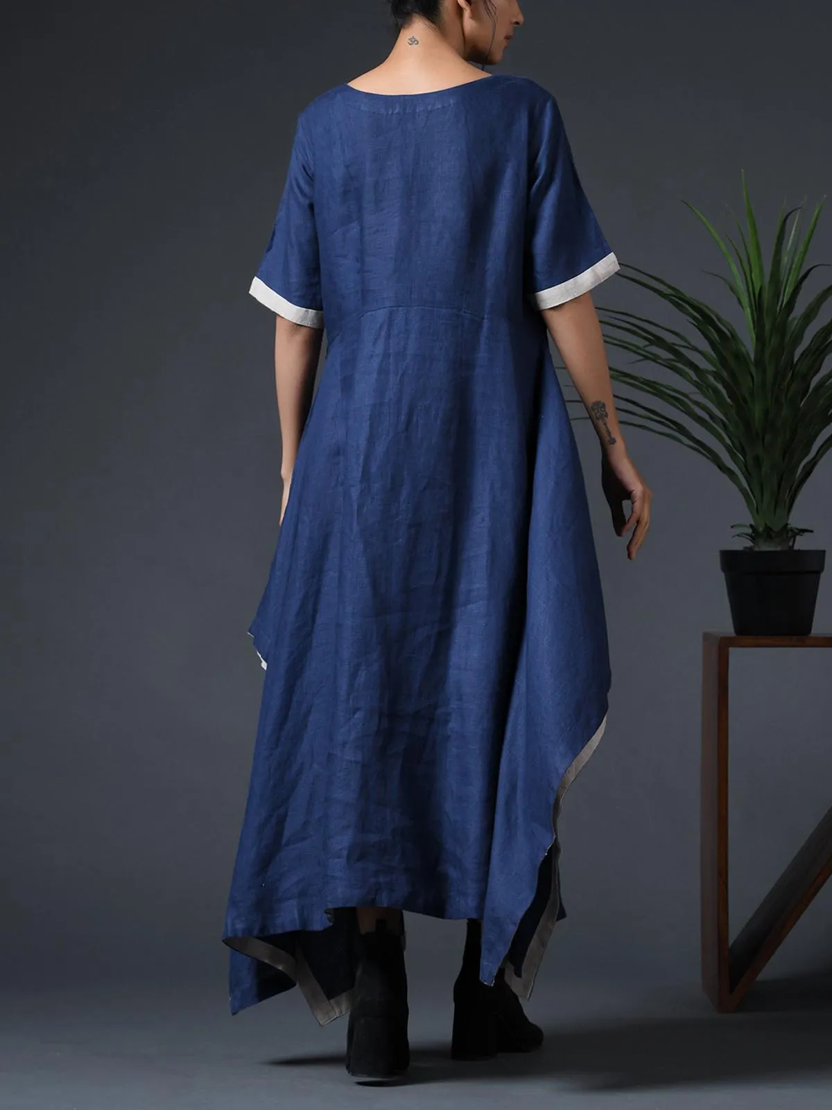 Handkerchief Dress Navy Blue