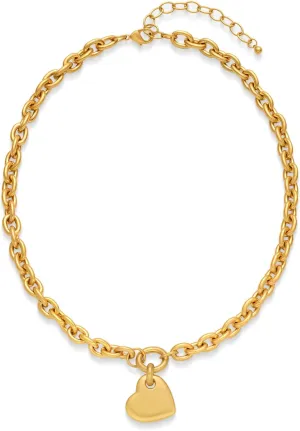 Heart Necklaces For Women Gold Chain Necklaces Red Heart Charm Necklace Chunky Heart Pendant Necklace