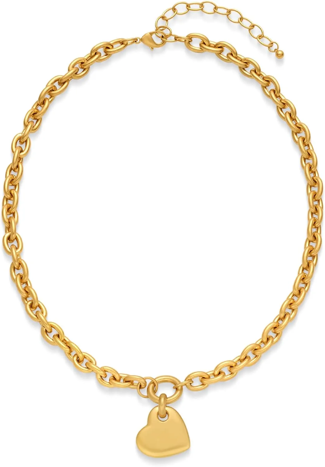 Heart Necklaces For Women Gold Chain Necklaces Red Heart Charm Necklace Chunky Heart Pendant Necklace