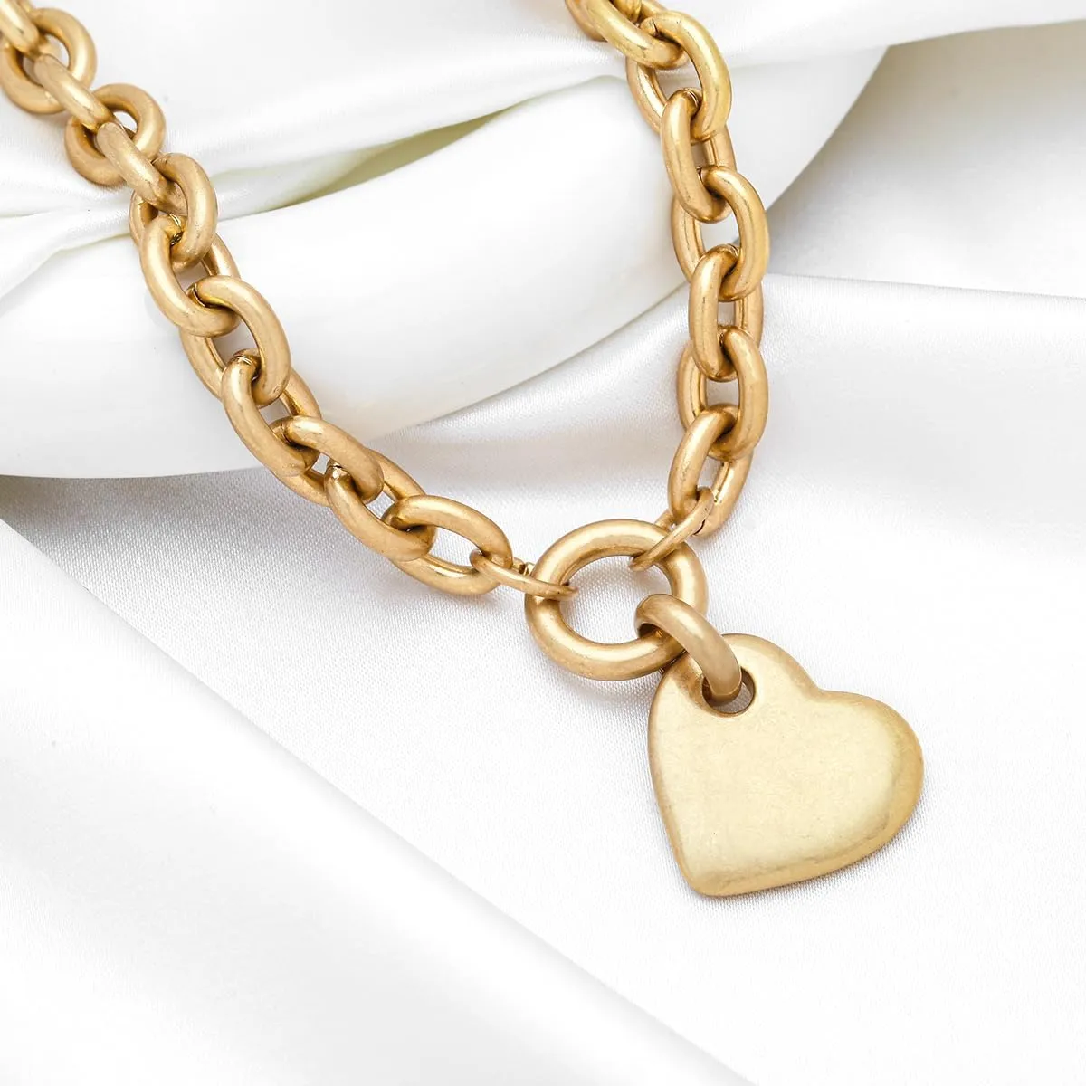Heart Necklaces For Women Gold Chain Necklaces Red Heart Charm Necklace Chunky Heart Pendant Necklace