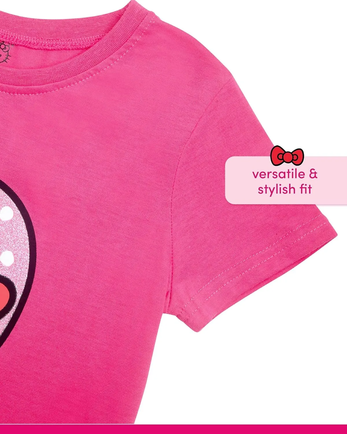 Hello Kitty Girls' T-Shirt - Short Sleeve Graphic T Shirts for Girls (4-12)