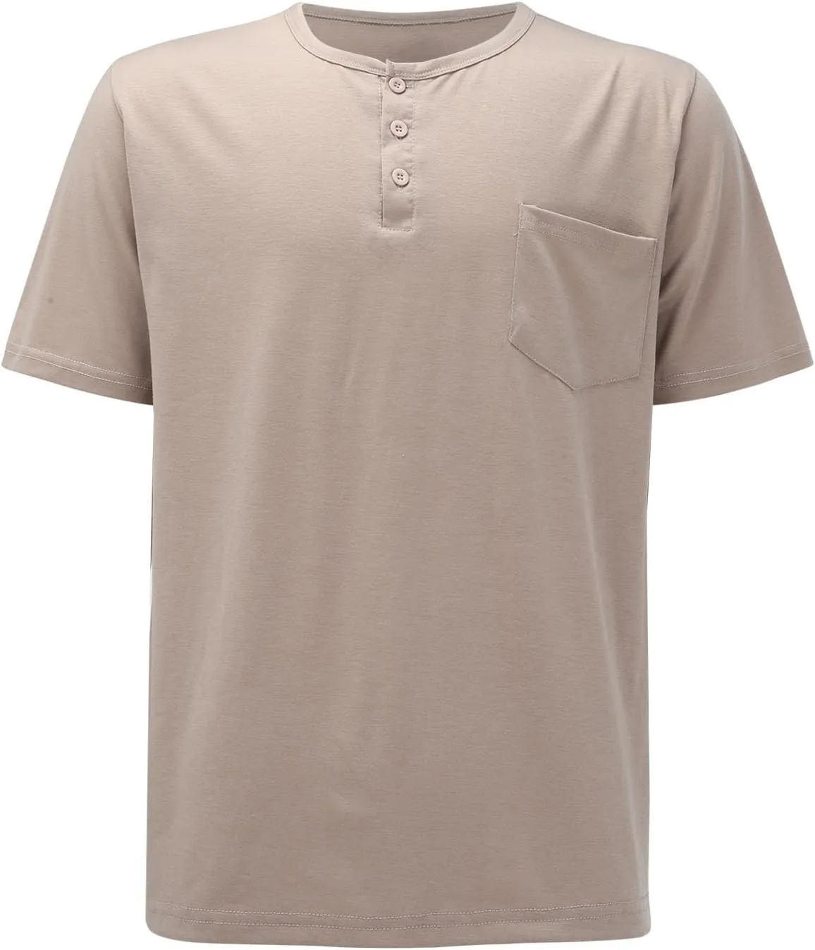 Henley Shirts for Men Casual Golf Polo Shirt with Pocket Fashion Short Sleeve 3 Buttons T-Shirt Classic Slim Fit Tops