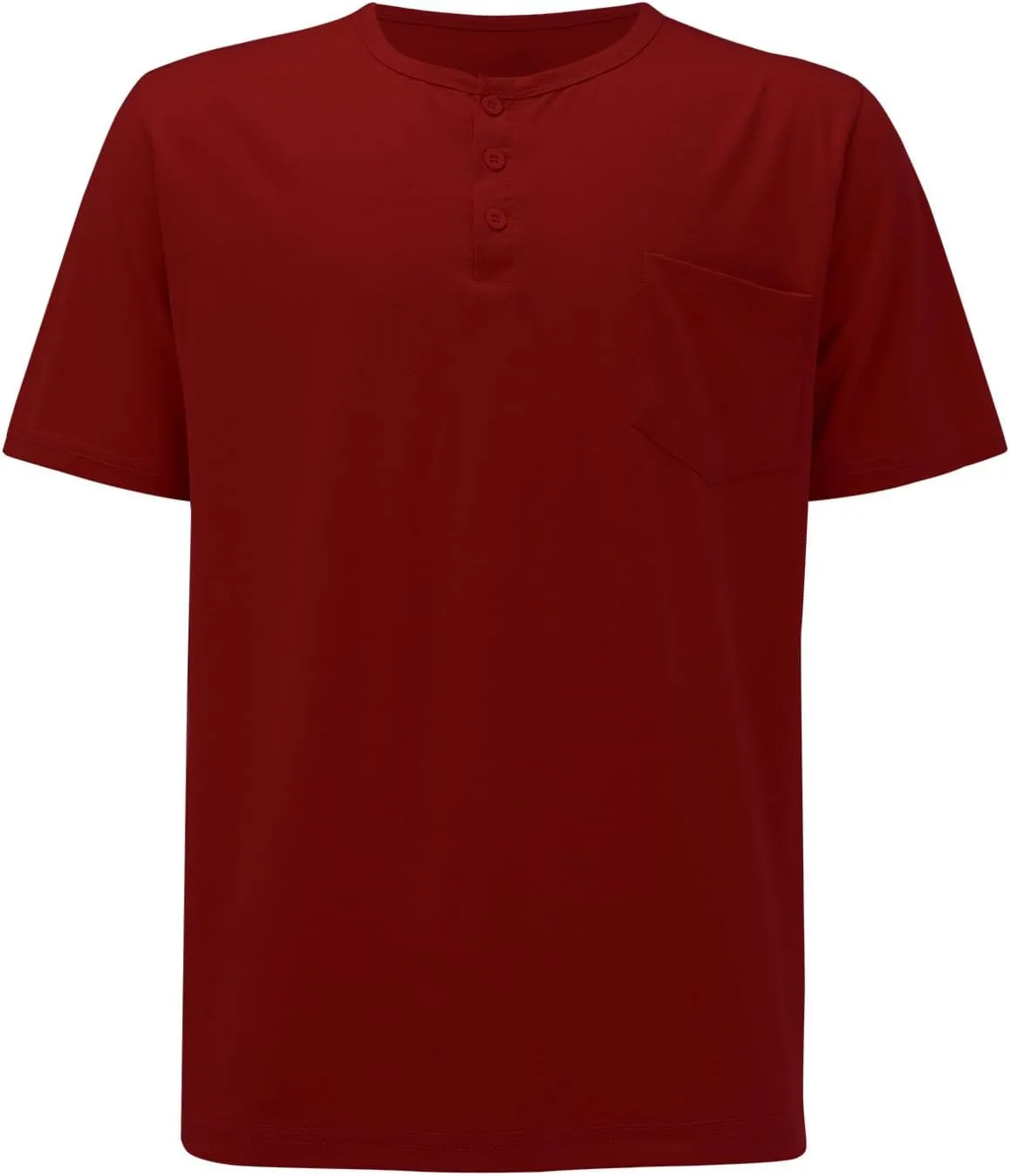 Henley Shirts for Men Casual Golf Polo Shirt with Pocket Fashion Short Sleeve 3 Buttons T-Shirt Classic Slim Fit Tops