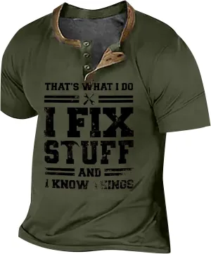 Henley Shirts for Men Slim fit Fashion Big and Tall Funny T Shirts for Men Graphic Tees Sun Protection Shirts