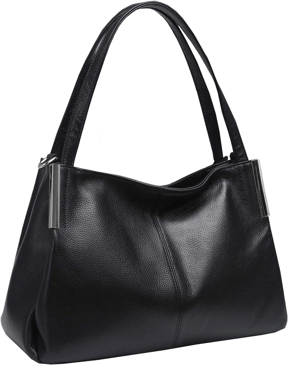 HESHE Leather Purses for Women Tote Top Handle Bags Shoulder Handbags Designer Office Ladies Purse Cross Body Hobo BagBlack