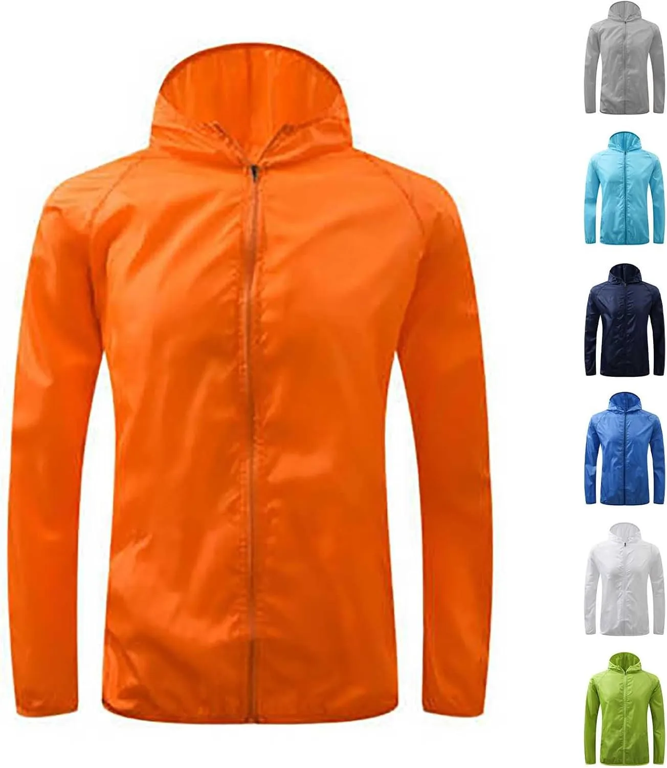 HGps8w Women's Lightweight Windbreaker Quick Dry Full Zip Hooded Jackets Windproof Outdoor Sun Protection Athletic Outerwear