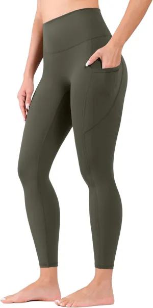 High Waist Yoga Pants Leggings with Pockets for Womens Tummy Control Fitness Running Leggings Soft Naked No Front Seam