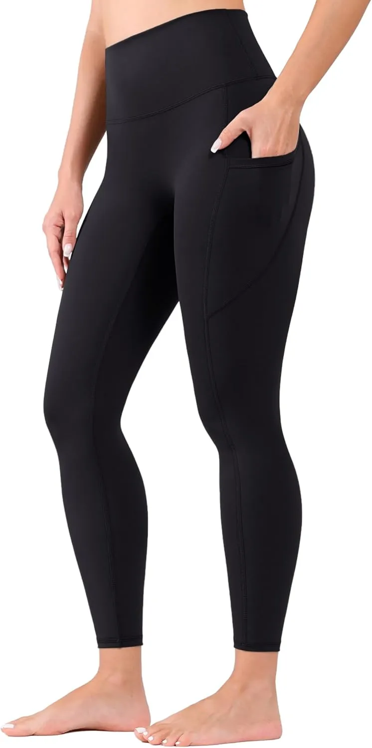 High Waist Yoga Pants Leggings with Pockets for Womens Tummy Control Fitness Running Leggings Soft Naked No Front Seam