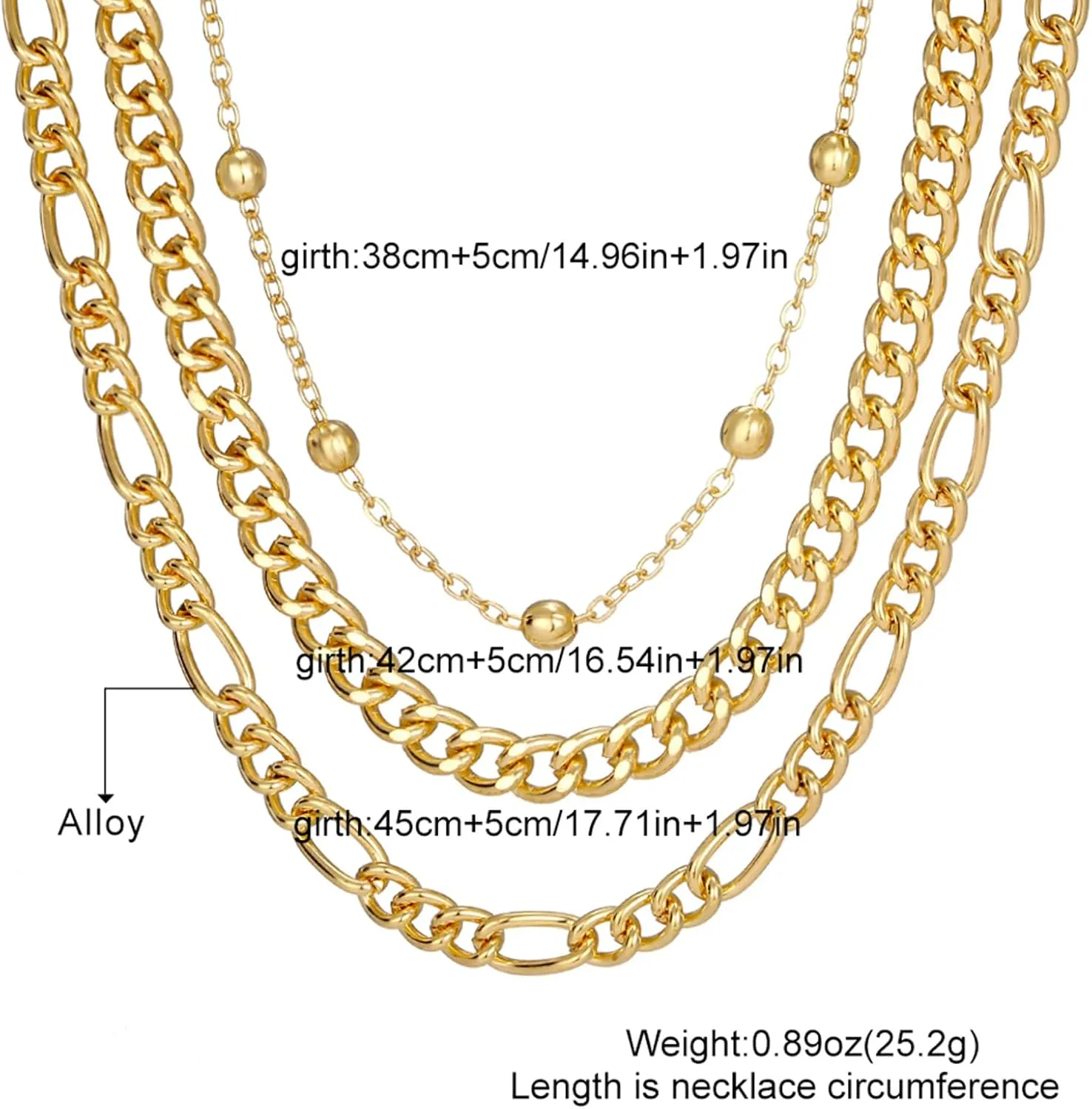 IFKM Layered Gold Choker Necklaces For Women, 14k Gold Plated Pendant Necklace Trendy Dainty Chain Layered Choker Necklaces Fashion Jewelry Gift
