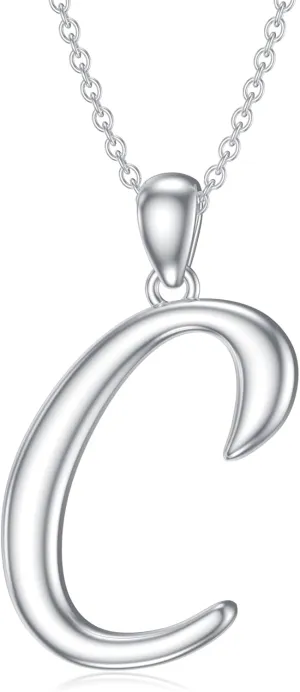Initial Necklaces 26 Capital Letter Necklaces S925 Sterling Silver Letter Pendant Initial Necklace for Women