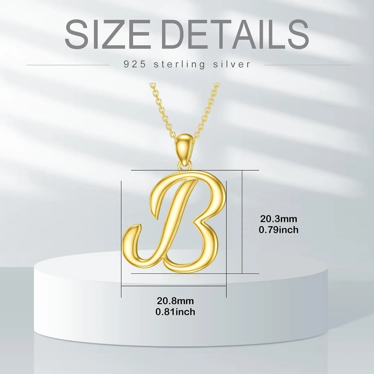 Initial Necklaces 26 Capital Letter Necklaces S925 Sterling Silver Letter Pendant Initial Necklace for Women