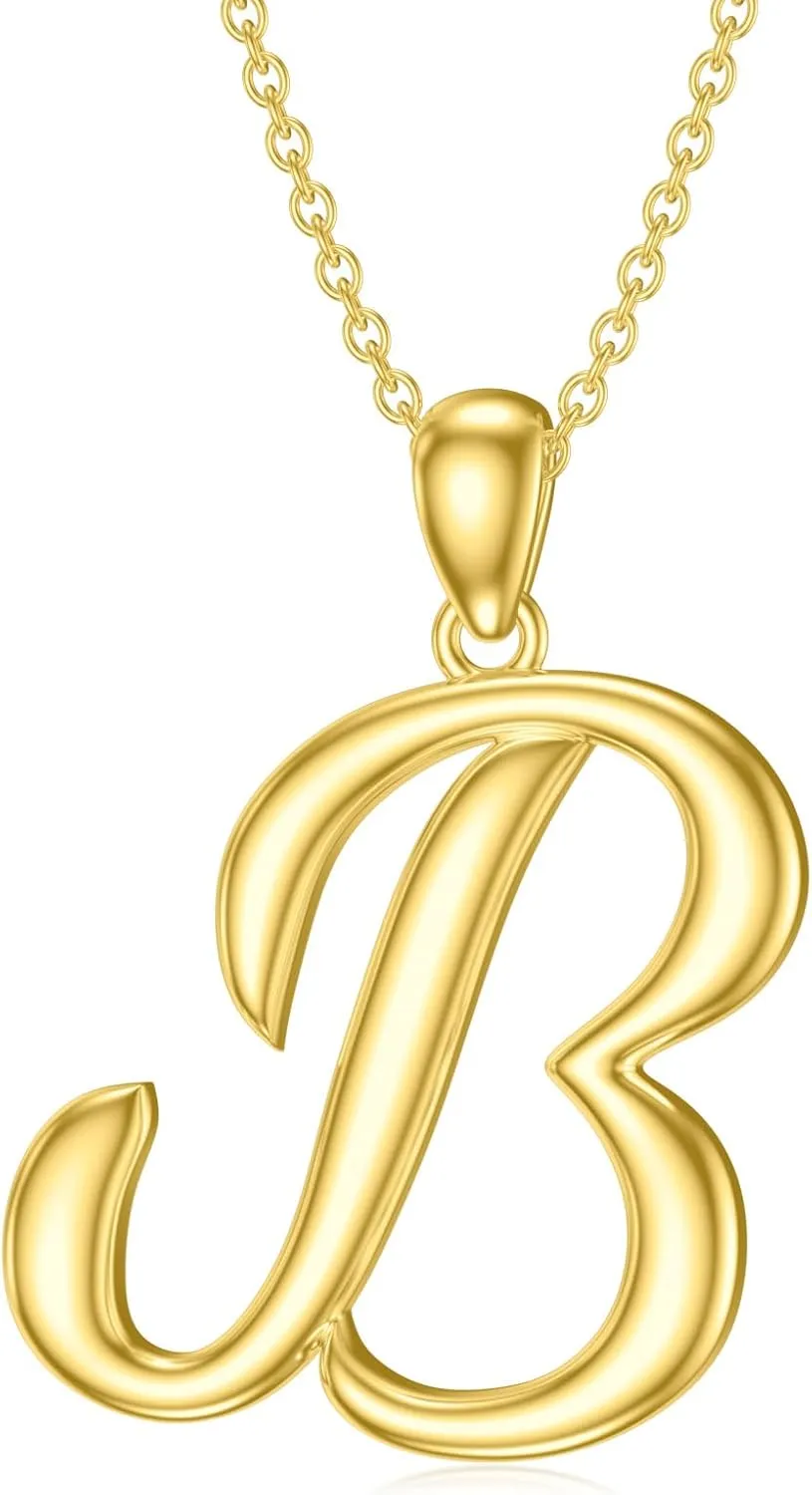Initial Necklaces 26 Capital Letter Necklaces S925 Sterling Silver Letter Pendant Initial Necklace for Women