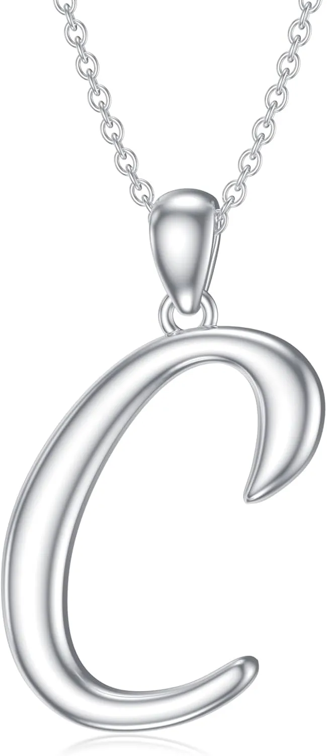 Initial Necklaces 26 Capital Letter Necklaces S925 Sterling Silver Letter Pendant Initial Necklace for Women
