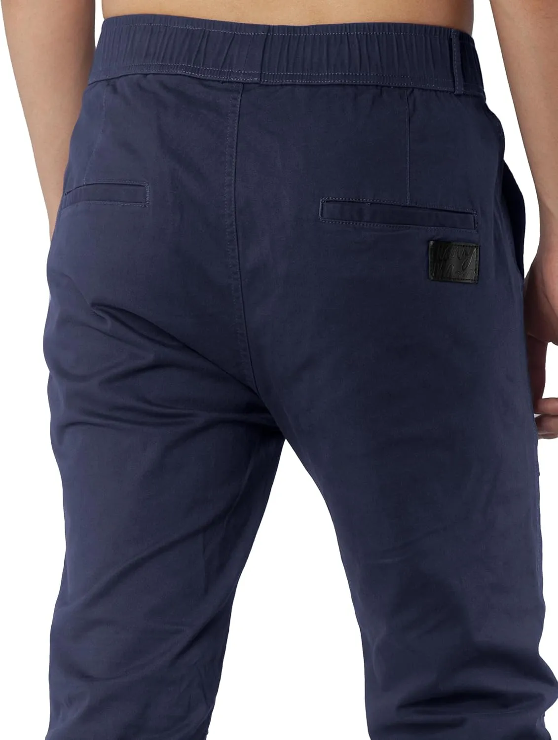 ITALYMORN Khaki Chino Joggers for Men Cotton Twill Casual Pants with Pockets