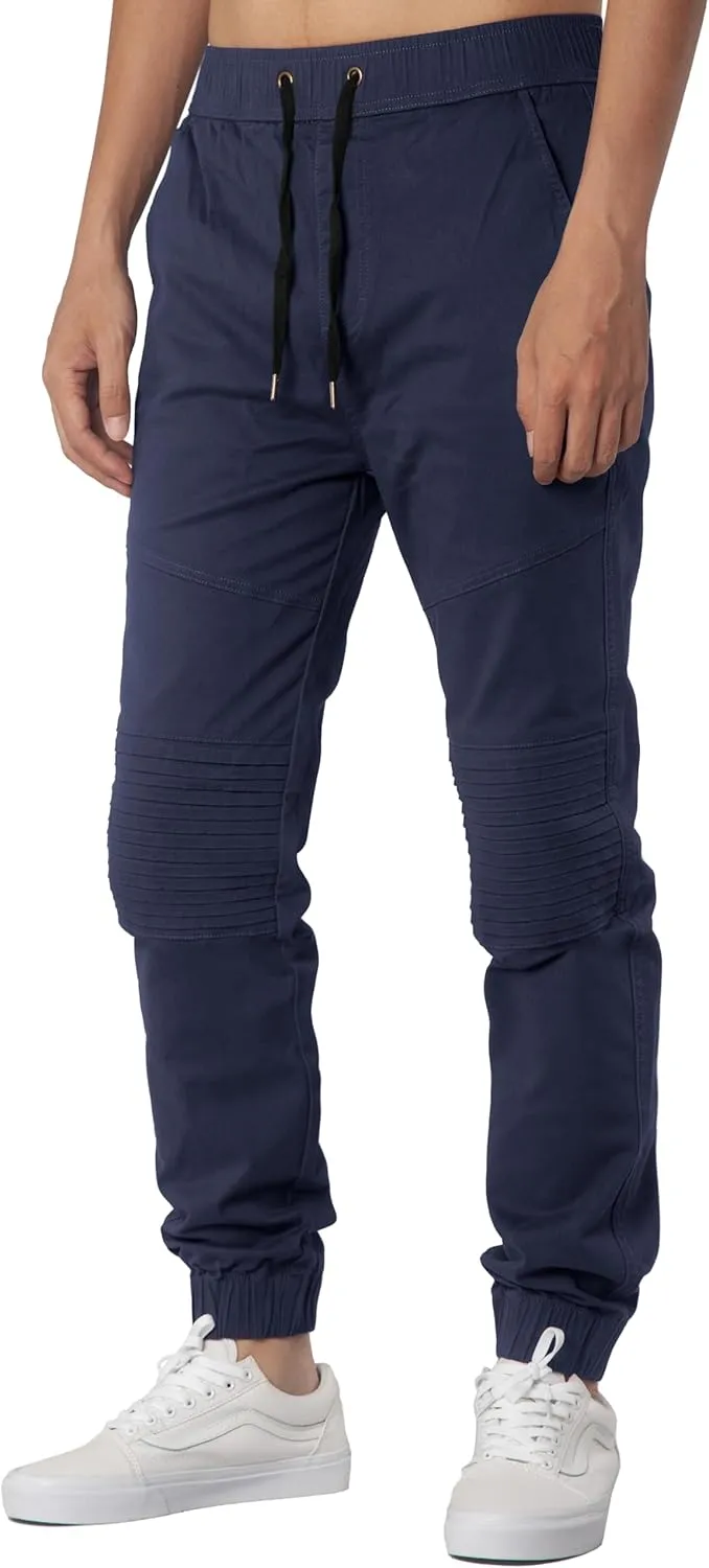 ITALYMORN Khaki Chino Joggers for Men Cotton Twill Casual Pants with Pockets