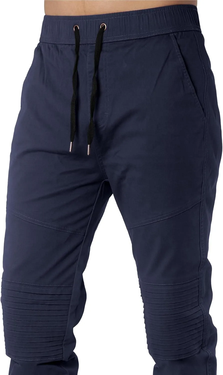 ITALYMORN Khaki Chino Joggers for Men Cotton Twill Casual Pants with Pockets