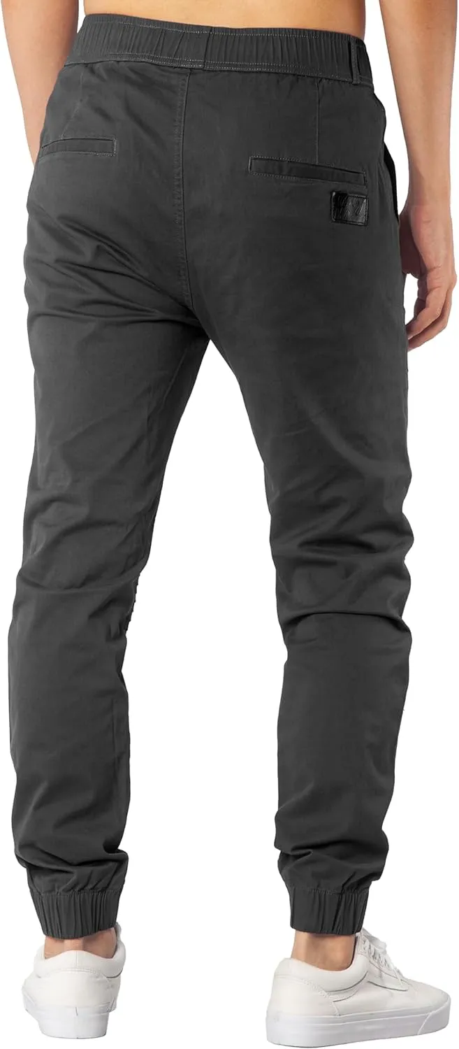 ITALYMORN Khaki Chino Joggers for Men Cotton Twill Casual Pants with Pockets