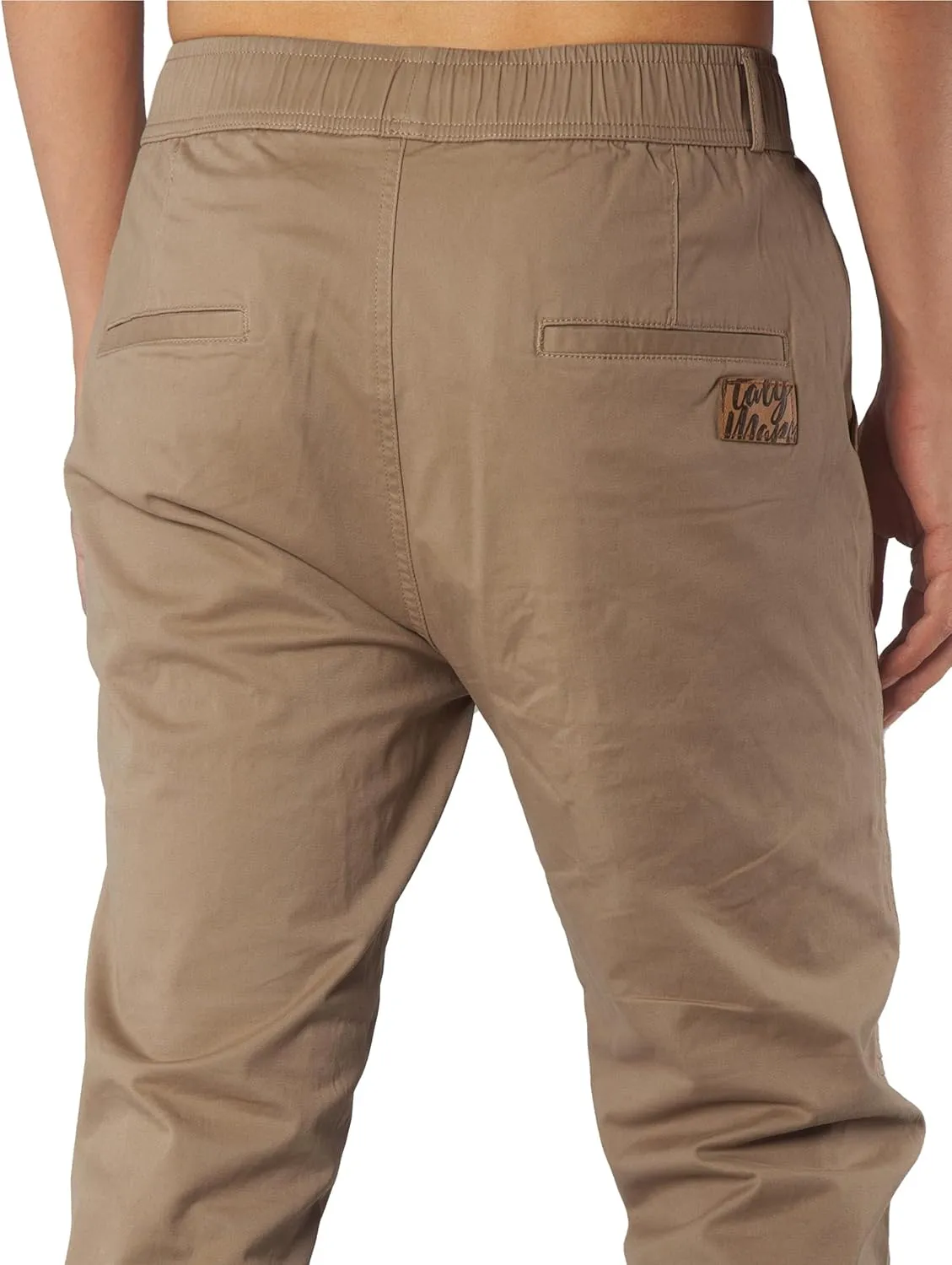 ITALYMORN Khaki Chino Joggers for Men Cotton Twill Casual Pants with Pockets