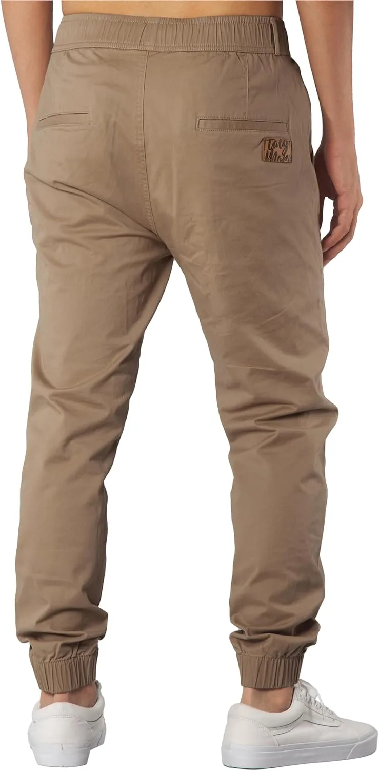 ITALYMORN Khaki Chino Joggers for Men Cotton Twill Casual Pants with Pockets