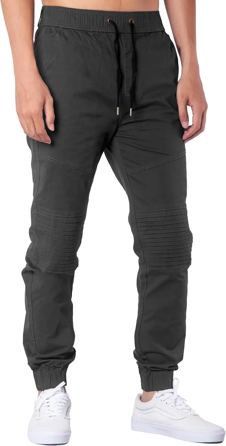 ITALYMORN Khaki Chino Joggers for Men Cotton Twill Casual Pants with Pockets
