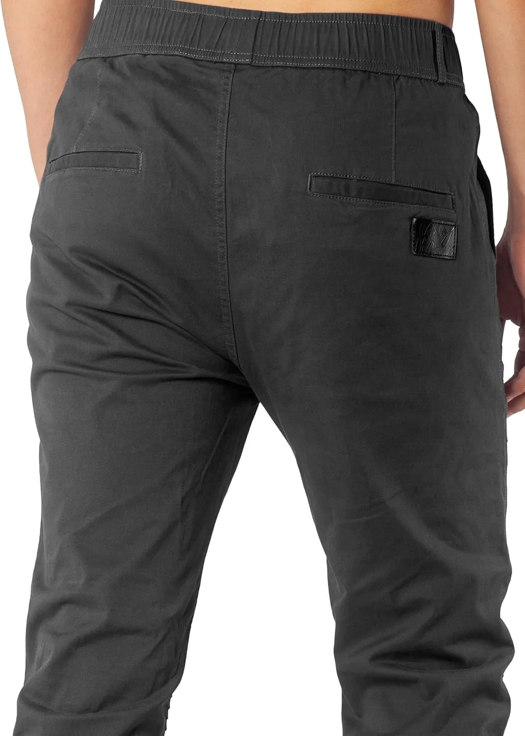 ITALYMORN Khaki Chino Joggers for Men Cotton Twill Casual Pants with Pockets