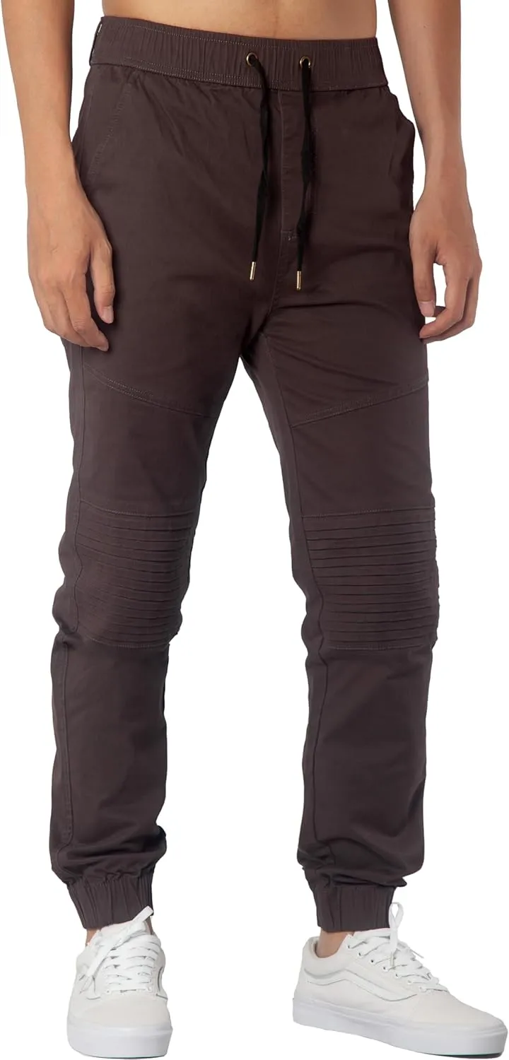 ITALYMORN Khaki Chino Joggers for Men Cotton Twill Casual Pants with Pockets