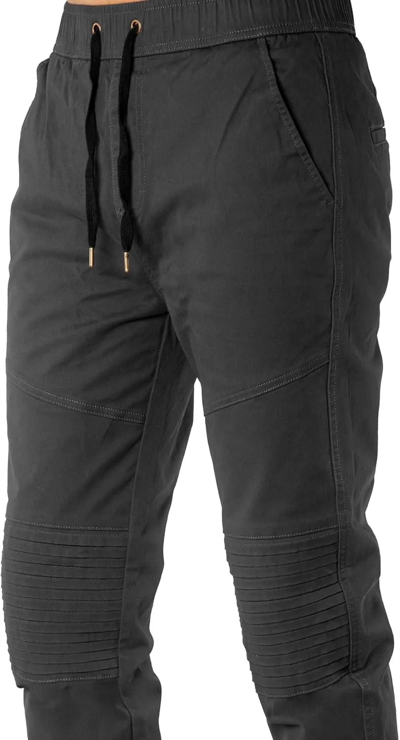 ITALYMORN Khaki Chino Joggers for Men Cotton Twill Casual Pants with Pockets