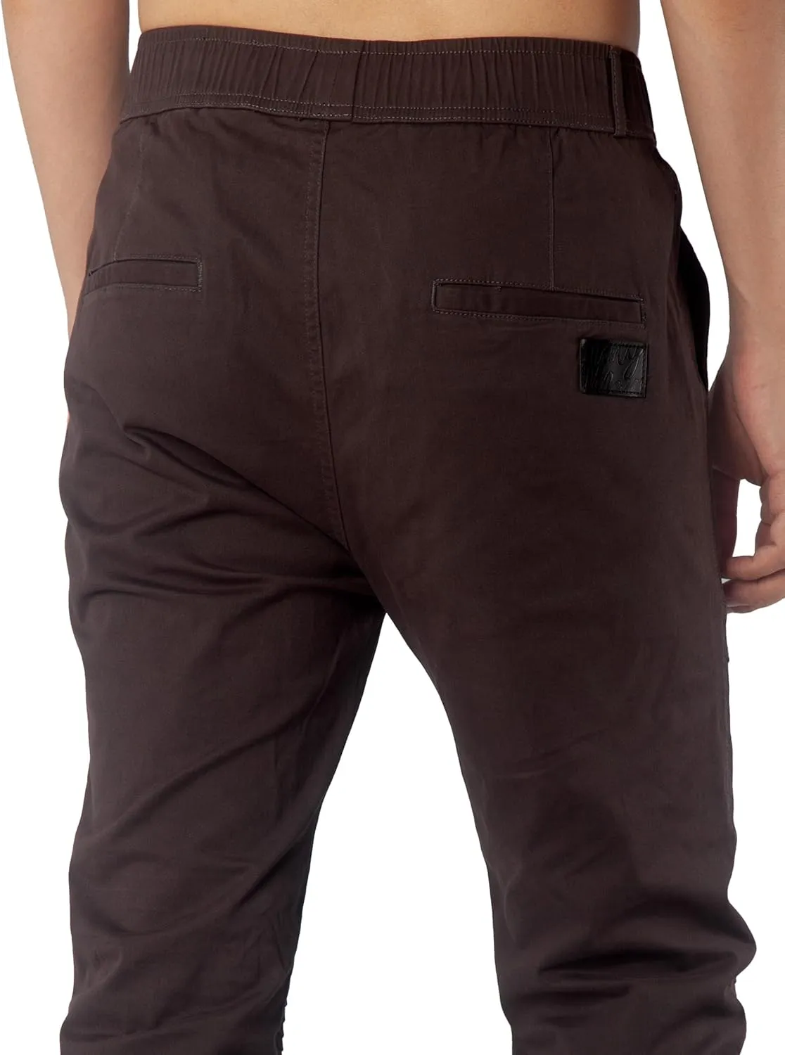 ITALYMORN Khaki Chino Joggers for Men Cotton Twill Casual Pants with Pockets