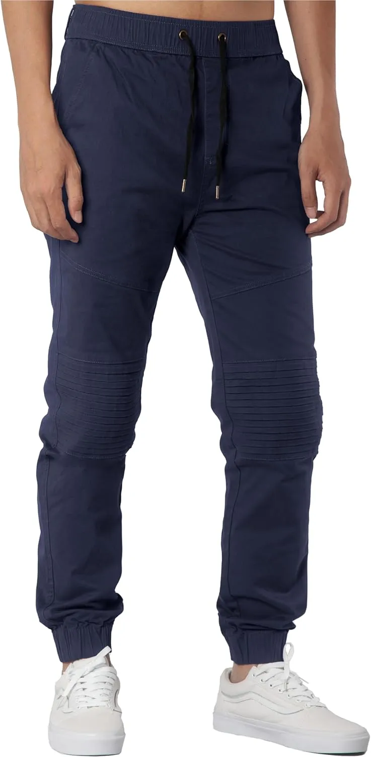 ITALYMORN Khaki Chino Joggers for Men Cotton Twill Casual Pants with Pockets