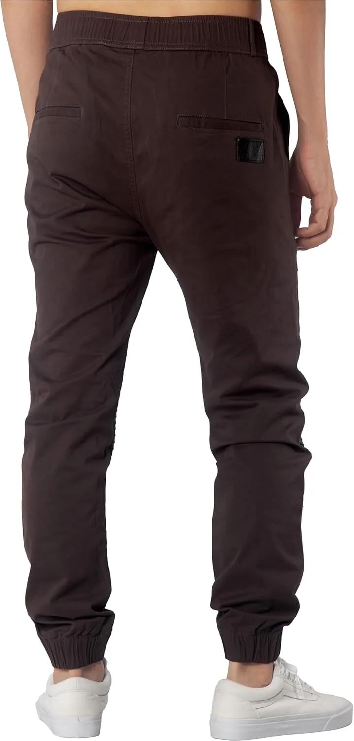 ITALYMORN Khaki Chino Joggers for Men Cotton Twill Casual Pants with Pockets