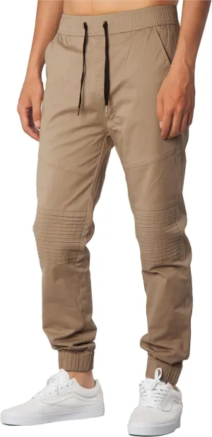 ITALYMORN Khaki Chino Joggers for Men Cotton Twill Casual Pants with Pockets