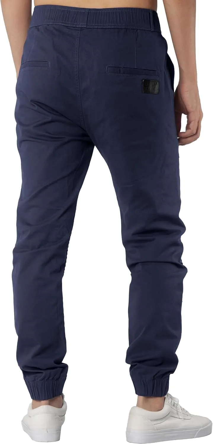ITALYMORN Khaki Chino Joggers for Men Cotton Twill Casual Pants with Pockets