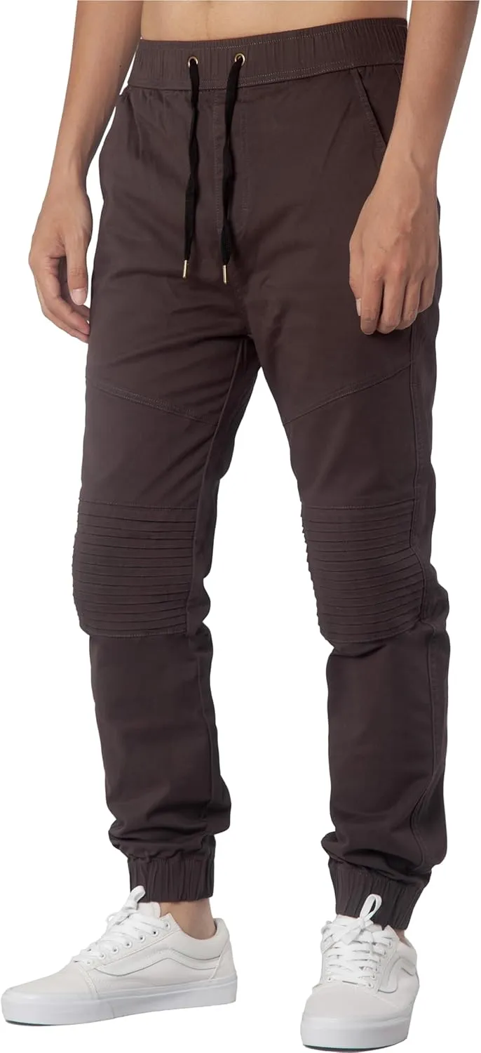 ITALYMORN Khaki Chino Joggers for Men Cotton Twill Casual Pants with Pockets