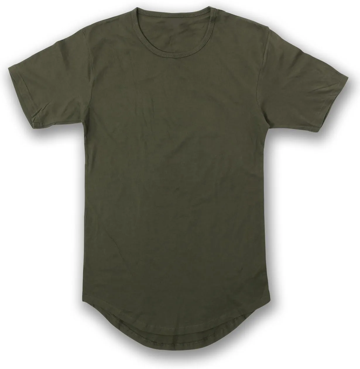 JD Apparel Mens Hip Hop Longline Tee  Curved Hem Cotton T-Shirt