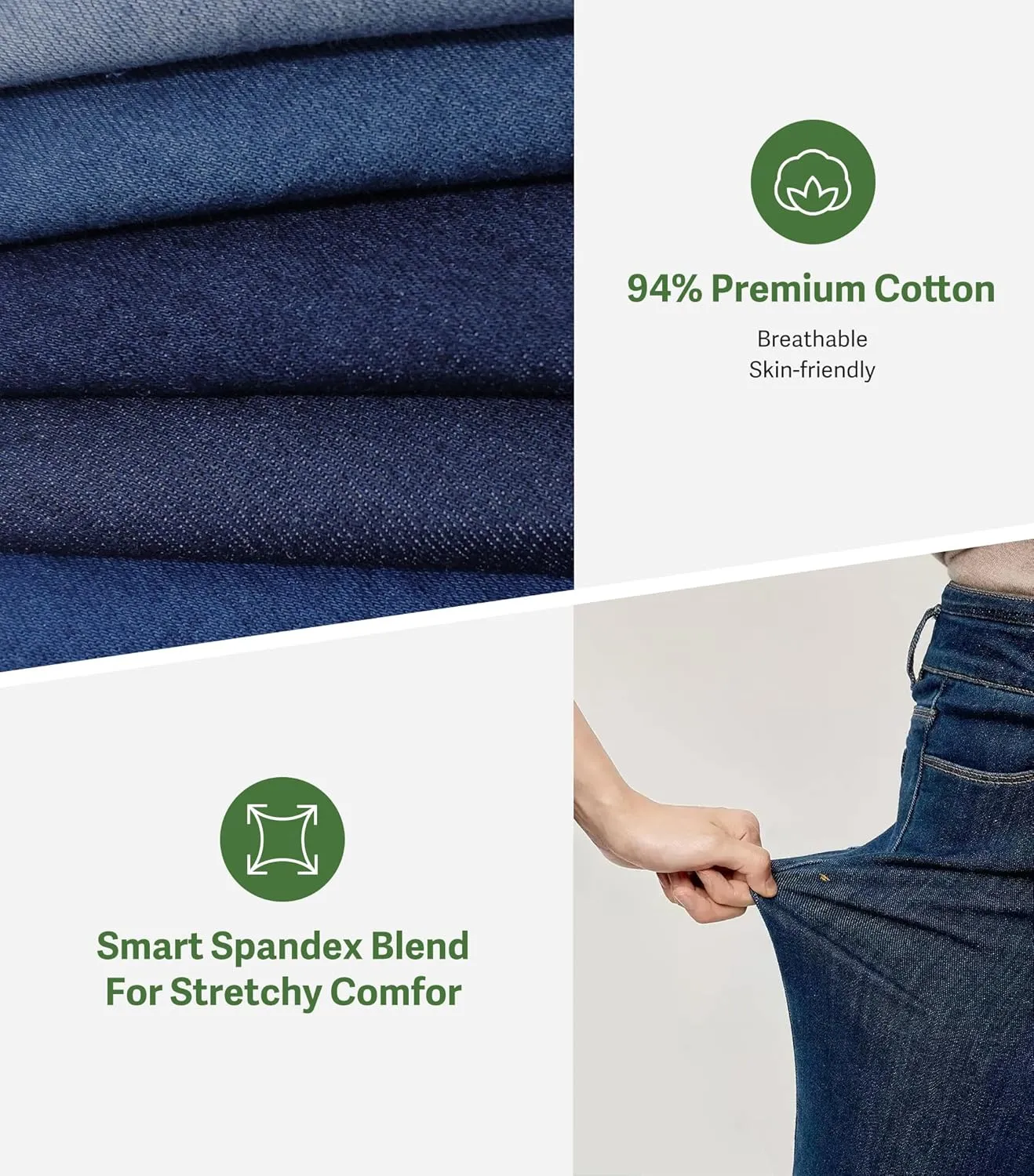 Jeans for Women Regular Tapered Medium-Stretch Jeans Denim Stretchy Trendy Pants Trouser
