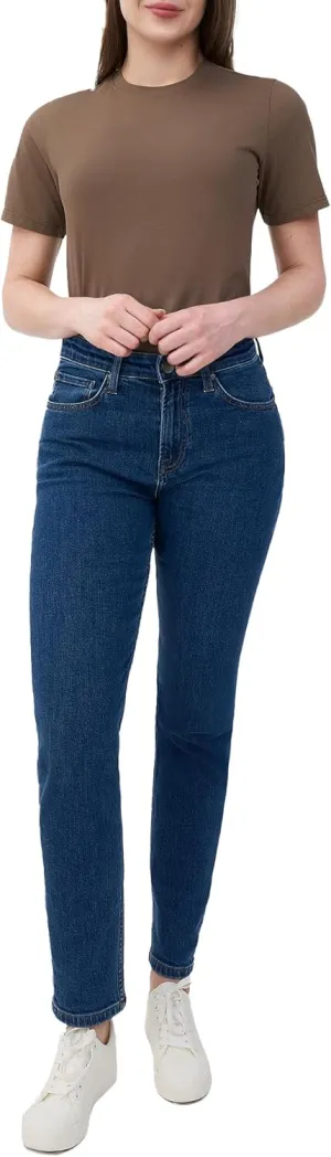 Jeans for Women Regular Tapered Medium-Stretch Jeans Denim Stretchy Trendy Pants Trouser